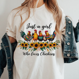 Nur ein Mädchen, das Lieben Hühner Zitat T - Shirt
