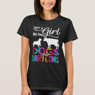 Nur ein Mädchen, das Lieben Hunde Milchkühe Bauer T-Shirt