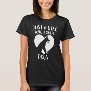 Nur ein Mädchen, das Lieben Hunde Schwarzen Hund N T-Shirt