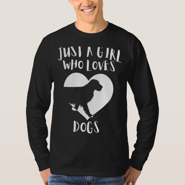 Nur ein Mädchen, das Lieben Hunde Schwarzen Hund N T-Shirt (Vorderseite)