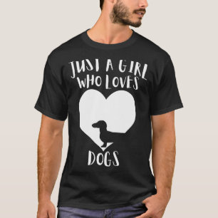 Nur ein Mädchen, das Lieben Hunde Schwarzen Hund N T-Shirt