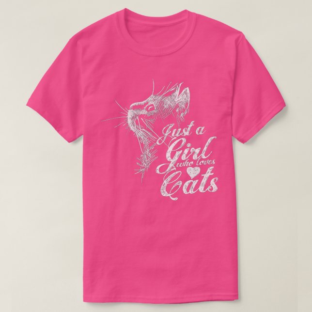Nur ein Mädchen, das Lieben Katzen für Frauen und  T-Shirt (Design vorne)