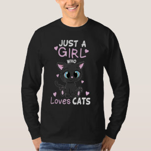 Nur ein Mädchen, das Lieben Katzen Niedlich Kätzch T-Shirt