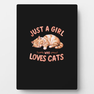 Nur ein Mädchen, das Lieben Katzen Niedliche Kätzc Fotoplatte