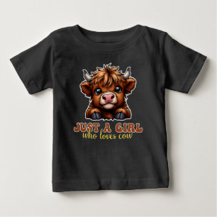 Nur ein Mädchen, das Lieben Kuh Highland Lover Ges Baby T-shirt