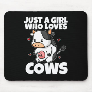 Nur ein Mädchen, das Lieben Kuh Milch Bauer Kühe K Mousepad