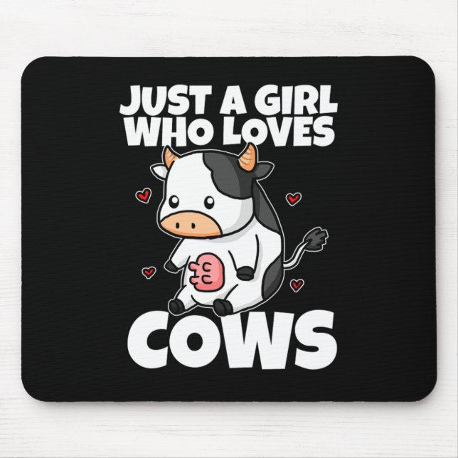 Nur ein Mädchen, das Lieben Kuh Milch Bauer Kühe K Mousepad (Vorne)