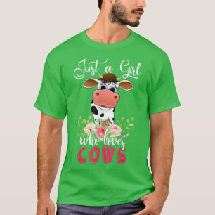 Nur ein Mädchen, das Lieben Kühe Blumenkuh Blume F T-Shirt