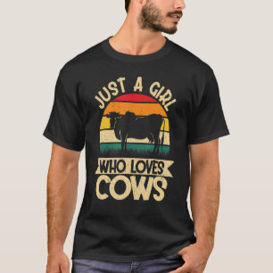 Nur ein Mädchen, das Lieben Kühe ernten landwirtsc T-Shirt