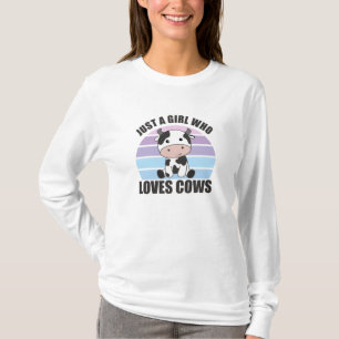 Nur ein Mädchen, das Lieben Kühe Niedliche Kuhfarm T-Shirt