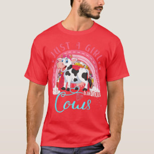 Nur ein Mädchen, das Lieben Kühe Niedliche Rainbow T-Shirt