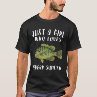 Nur ein Mädchen, das Lieben lieben Sunfish Fisch L T-Shirt