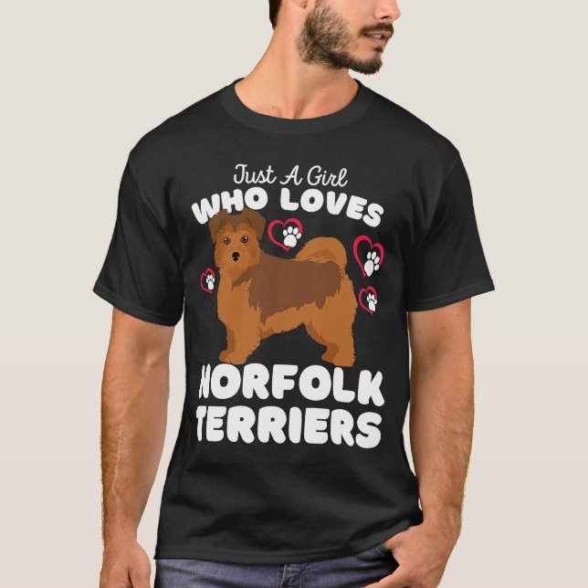 Nur ein Mädchen, das Lieben Norfolk Terriers Niedl T-Shirt (Vorderseite)