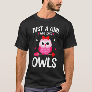 Nur ein Mädchen, das Lieben Owls Kids Girl Owl T-Shirt