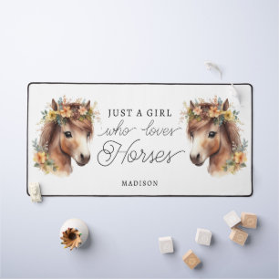 Nur ein Mädchen, das Lieben Pferde Niedlich Pony R Schreibtischunterlage