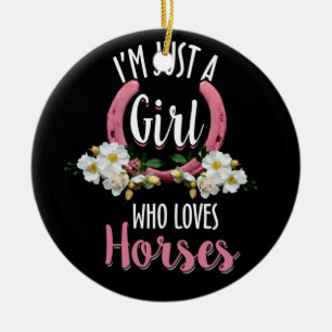 Nur ein Mädchen, das Lieben Pferde Pferde Girls B Keramik Ornament
