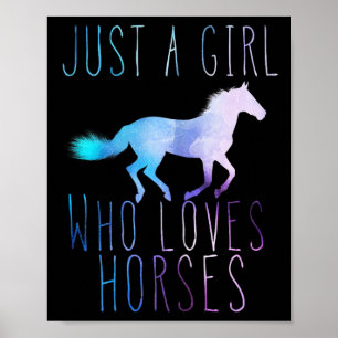 Nur ein Mädchen, das Lieben Pferde Pferde reiten S Poster