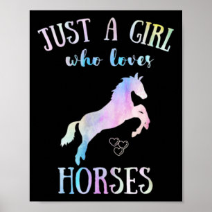 Nur ein Mädchen, das Lieben Pferde Pferde reiten S Poster