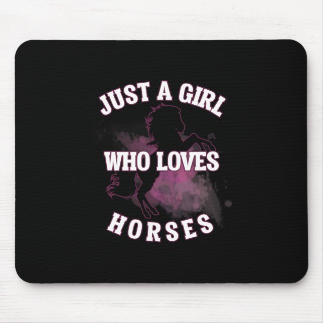 Nur ein Mädchen, das Lieben Pferde Sportler Reiten Mousepad (Vorne)