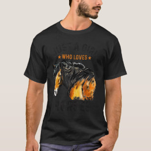 Nur ein Mädchen, das Lieben Pferde Wasserfarbe Pfe T-Shirt