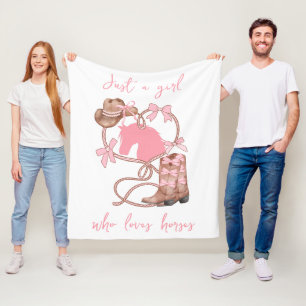 Nur ein Mädchen, das Lieben Pferde, Western, Rodeo Fleecedecke