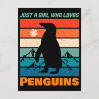 Nur ein Mädchen, das Lieben Pinguine Retro-Tier