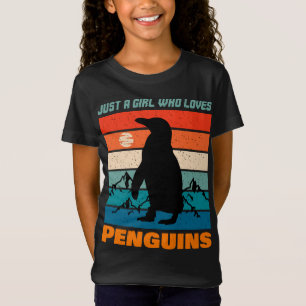 Nur ein Mädchen, das Lieben Pinguine Retro-Tier T-Shirt