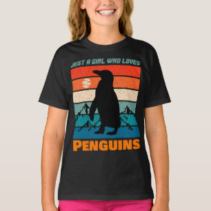 Nur ein Mädchen, das Lieben Pinguine Retro-Tier T-Shirt