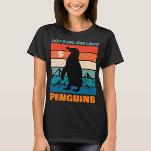 Nur ein Mädchen, das Lieben Pinguine Retro-Tier T-Shirt