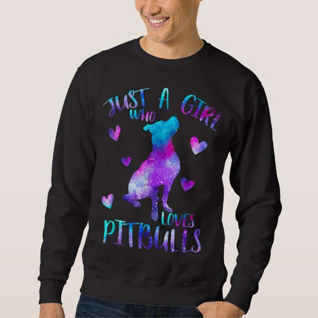 Nur ein Mädchen, das Lieben Pitbules Galaxy Space  Sweatshirt (Vorderseite)
