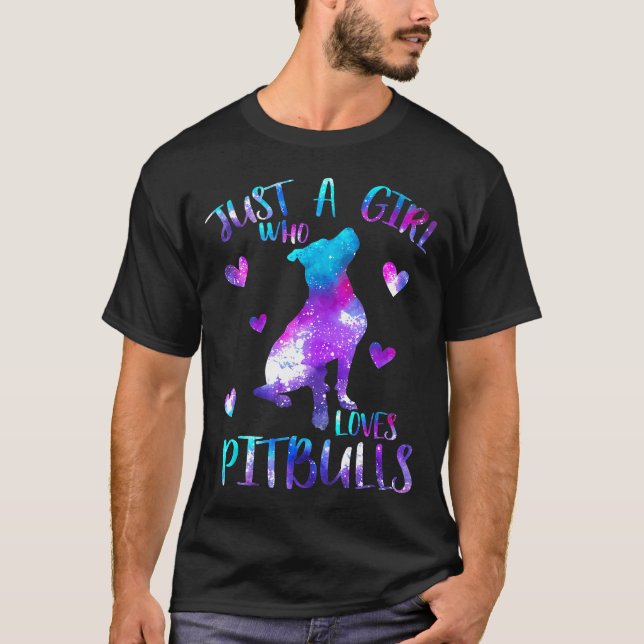 Nur ein Mädchen, das Lieben Pitbules Galaxy Space  T-Shirt (Vorderseite)