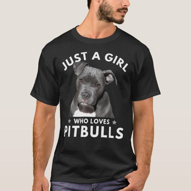 Nur ein Mädchen, das Lieben Pitbulls essenziell 22 T-Shirt (Vorderseite)