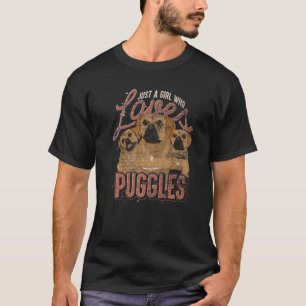 Nur ein Mädchen, das Lieben Puggles Hund Eigentüme T-Shirt