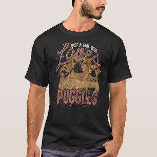 Nur ein Mädchen, das Lieben Puggles Hund Eigentüme T-Shirt