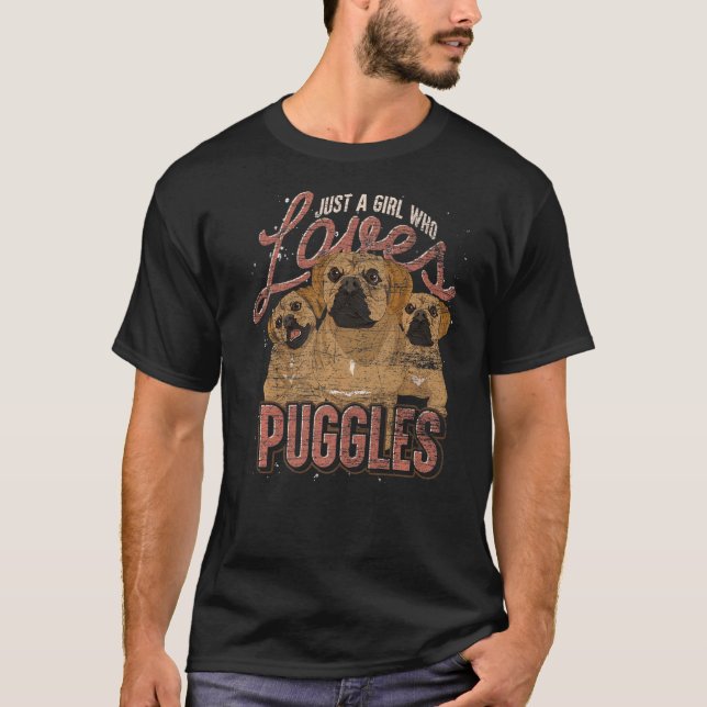 Nur ein Mädchen, das Lieben Puggles Hund Eigentüme T-Shirt (Vorderseite)