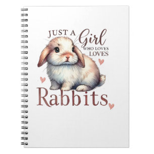 Nur ein Mädchen, das Lieben Rabbits Niedlichen Kle Notizblock