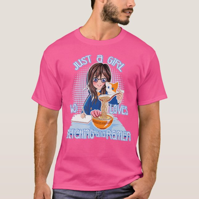 Nur ein Mädchen, das Lieben Ramen Sketching Shirt  (Vorderseite)