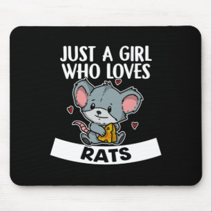 Nur ein Mädchen, das Lieben Rats Niedliche Rattenk Mousepad