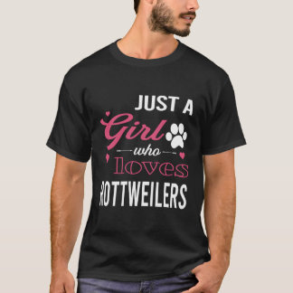 Nur ein Mädchen, das Lieben Rottweilers Frauen Dog T-Shirt