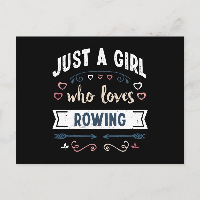 Nur ein Mädchen, das Lieben Rowing Funny Gifts Postkarte (Vorderseite)