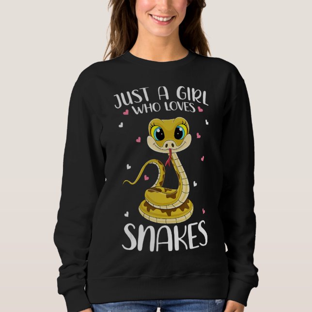 Nur ein Mädchen, das Lieben Schlangen für Mädchen  Sweatshirt (Vorderseite)