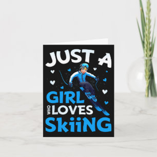 Nur ein Mädchen, das Lieben Skifahren Funny Ski Wi Karte