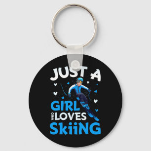 Nur ein Mädchen, das Lieben Skifahren Funny Ski Wi Schlüsselanhänger