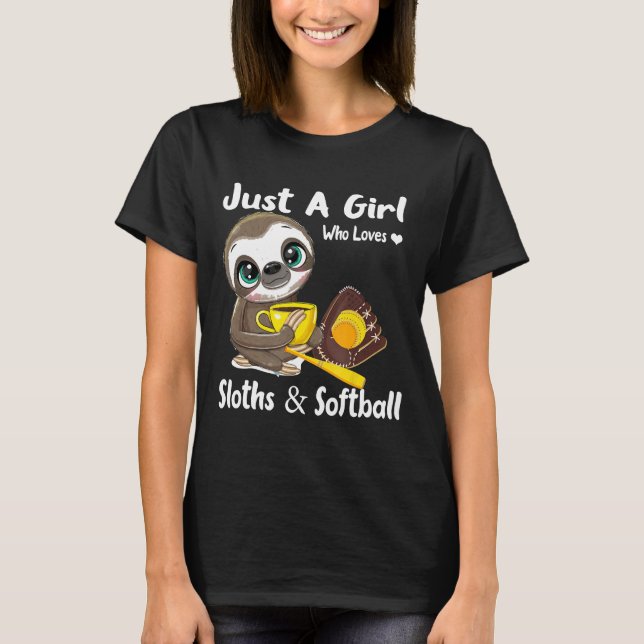 Nur ein Mädchen, das Lieben Slots Amp Softball Ges T-Shirt (Vorderseite)