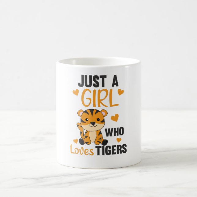 Nur ein Mädchen, das Lieben Tiger süße Tiere Tiger Kaffeetasse (Mittel)