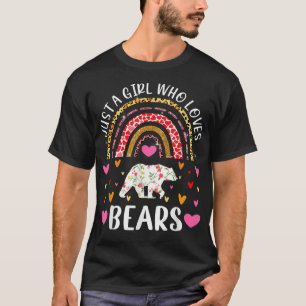 Nur ein Mädchen, das Lieben trägt Regenbogenbär Lo T-Shirt