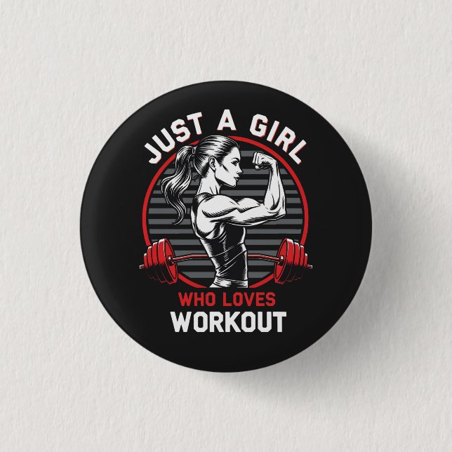 Nur ein Mädchen, das Lieben trainiert T - Shirt Button (Vorderseite)