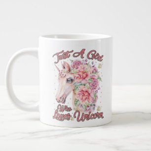 Nur ein Mädchen, das Lieben Unicorn Jumbo-Tasse