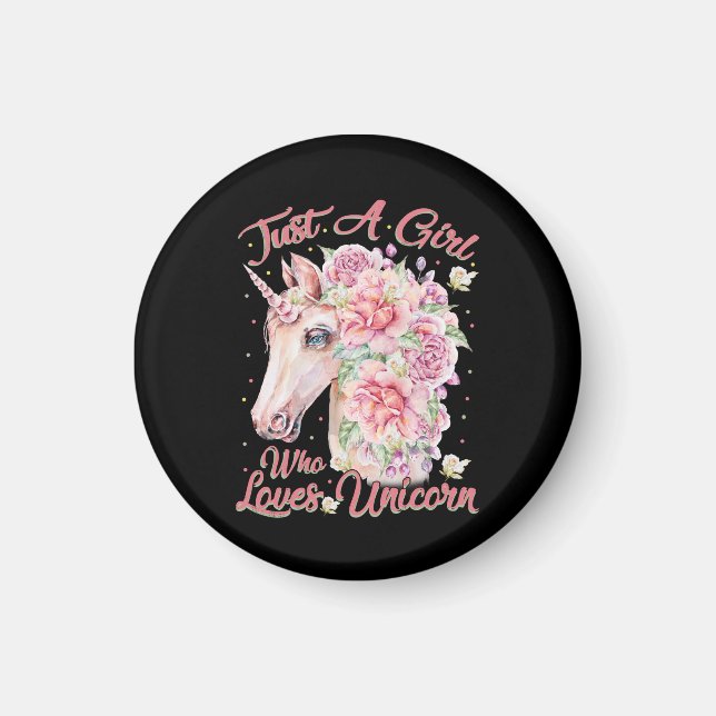 Nur ein Mädchen, das Lieben Unicorn Magnet (Vorne)