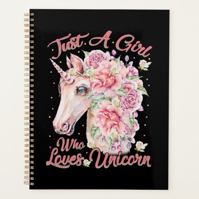 Nur ein Mädchen, das Lieben Unicorn Planer (Vorderseite)